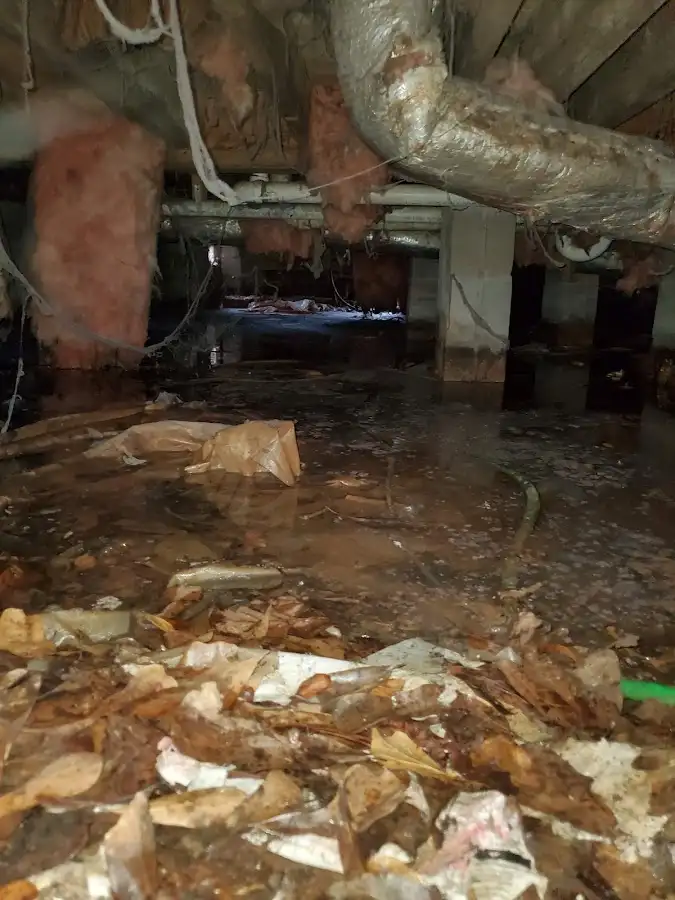Crawl space flood assessment for Commercial Water Damage Restoration in Hockessin